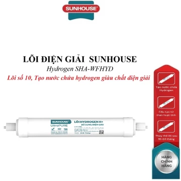 Lõi điện giải SUNHOUSE Hydrogen SHA-WFHYD, lõi số 10, Cấu tạo từ than hoạt tính, chất điện giải Magnesium