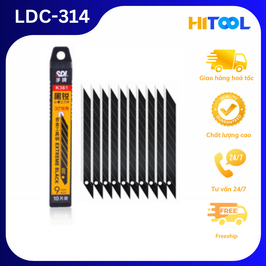 Hộp 10 lưỡi dao đen 30 độ  chuyên dụng SDI