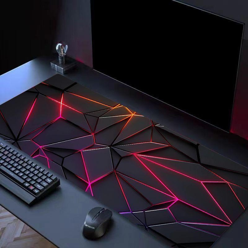 Miếng Lót Chuột Chơi Game Cao Cấp (Lên Đến 90x40cm) - Thảm Để Bàn Tổ Ong Cybernetic, Đế Cao Su Chống Trơn Trượt Cho Streamers & Thiết Lập Công Nghệ Tối Giản