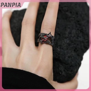 PANPIA-Đỏ Zircon Nhẫn Đậm Y2K Nhẫn Retro Thống Trị Châu Âu Và Mỹ Xuyên Biên Giới Cặp Đôi Nhẫn Quà Tặng
