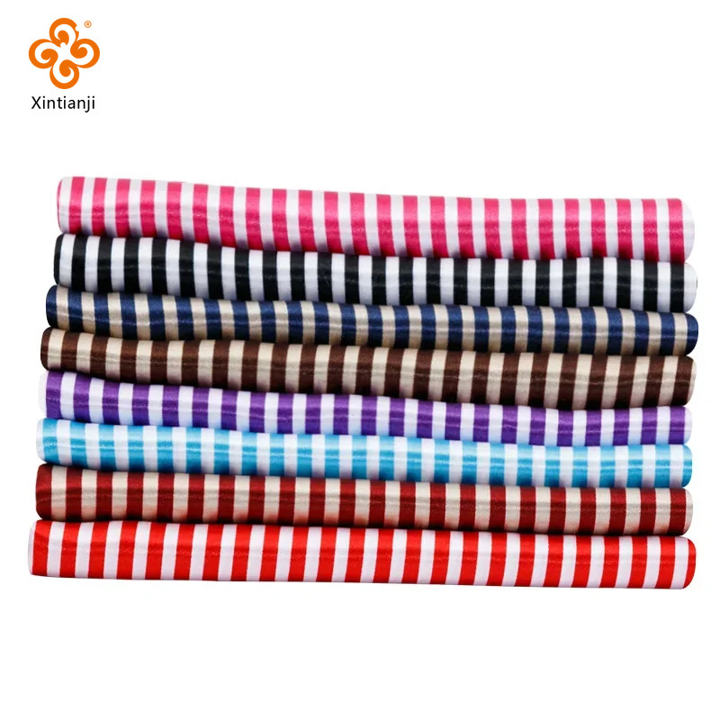 Retro Sọc Satin In Vải Satin DIY Quần Áo Hành Lý Lót Vải Khăn Lụa Khăn DIY Vải Bao Bì Trang Trí T114