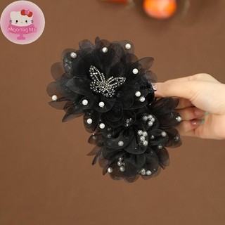 Moonlights Nữ Lưới Hoa Ngọc Trai Cua Tóc Vuốt Nữ Cô Gái Tính Khí Thời Trang Mũ EN