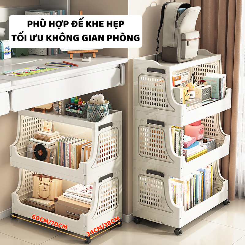 Giá Kệ Đựng Sách ENODA HOME, Tủ Kệ Đựng Tài Liệu Văn Phòng Lắp Ráp Đơn Giản Có Bánh Xe Di Chuyển Tiện Lợi TUN052