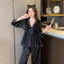 Mùa Xuân Thu Ren Ren Gợi Cảm Nguyên Chất Desire Phong Cách Bộ Đồ Ngủ Băng Lụa Phù Hợp Với Quần Ngọt Ngào Loungewear