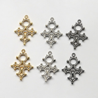 Mặt dây chuyền kẻ sọc zircon đồng mạ vàng thật, style phù thủy yêu tinh, thiết kế DIY handmade baroque
