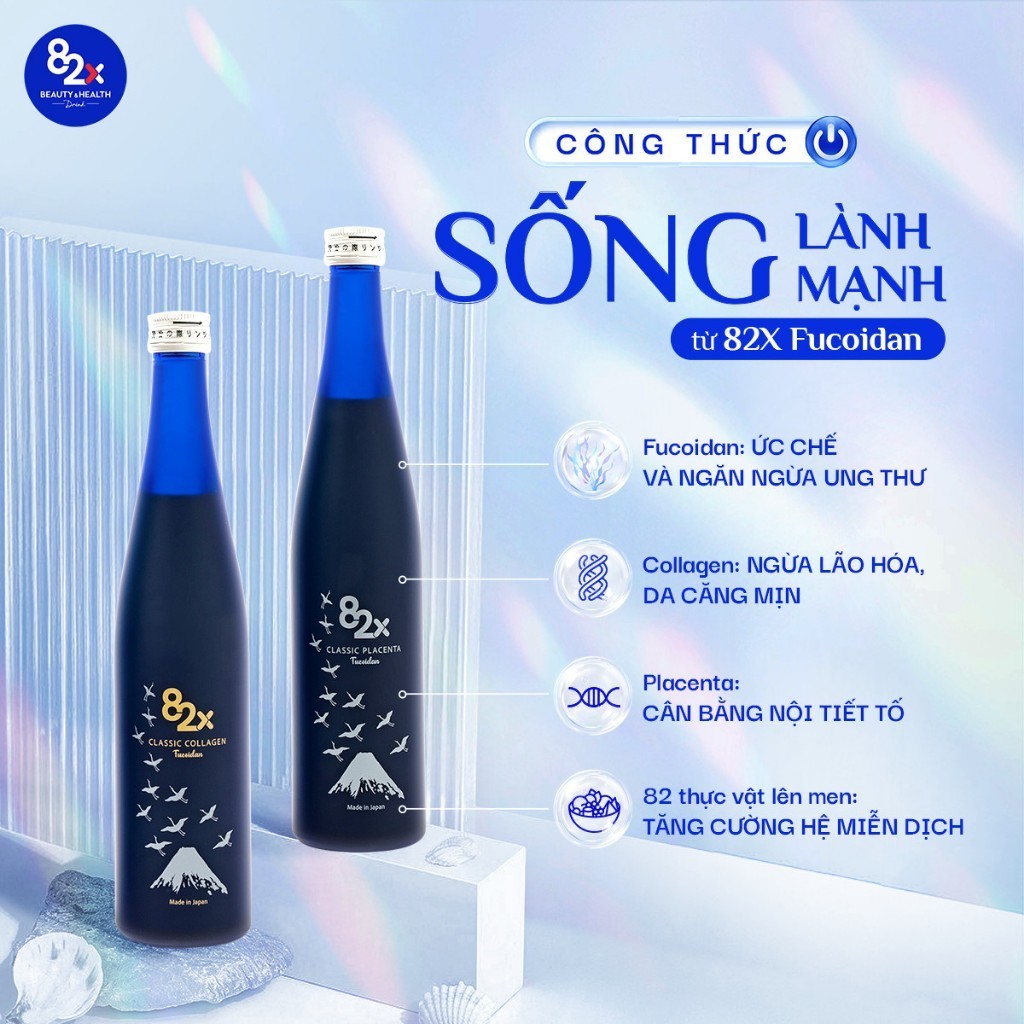 Ảnh Nước Uống Collagen 82X FUCOIDAN Cao Cấp Chai 500ml - Tăng Độ Đàn Hồi Cho Da Căng Mịn, Gọn Dáng [DATE T7/2025] 3