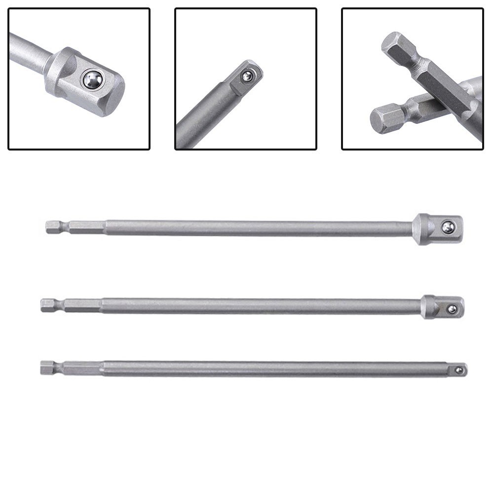 [Cosyh] Bộ chuyển đổi ổ cắm tác động 200mm Chuôi lục giác sang thanh mũi khoan mở rộng 1 / 4 3 / 8 1 / 2