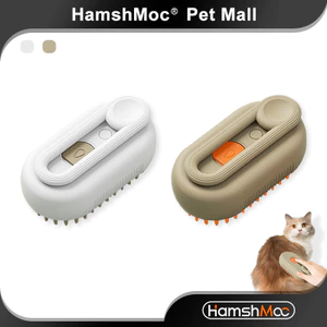 HamshMoc Thú Cưng Massage Lược Xịt Mèo Chó Chải Lông Tẩy Lông Với Răng Mềm Sạc USB Cho Thú Cưng Phụ Kiện Làm Đẹp