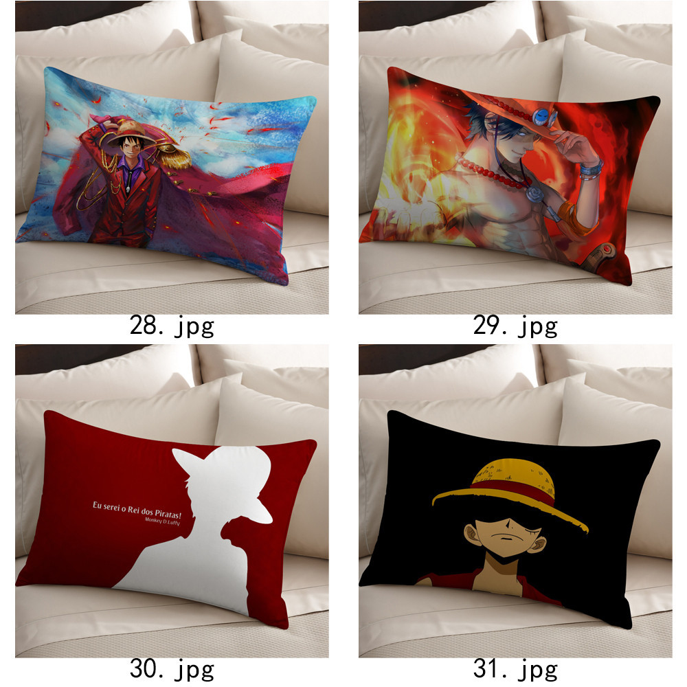 Anime Nhật Bản ONE PIECE Vỏ Gối Hình Chữ Nhật Một Mặt In Hình Đệm Polyester Trang Trí Nhà Cửa Món Quà Tốt Nhất (Không Có Lõi)