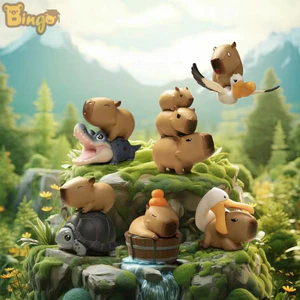 Hộp bí ẩn Kapibara, Mô hình ngẫu nhiên, Dòng động vật hành tinh Capybara [1 Bộ 7] Búp bê búp bê dễ thương, Trang trí máy tính để bàn, Quà tặng ý nghĩa (0421)