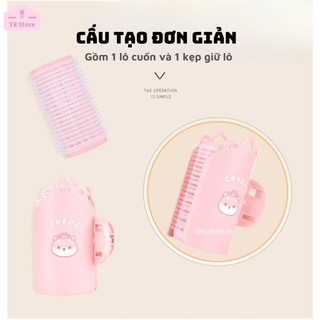 Lô cuốn tóc có kèm kẹp lô tự dính hình Shiba Malian túi 3 lô cuốn