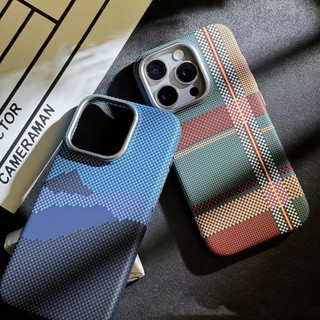 [JLK] Magnetic Kevlar Carbon Fiber Pattern For iPhone 15 Pro Max 14 13 12 Pro Plaid Personalized Phone Case For 12 13 14 Pro Max
