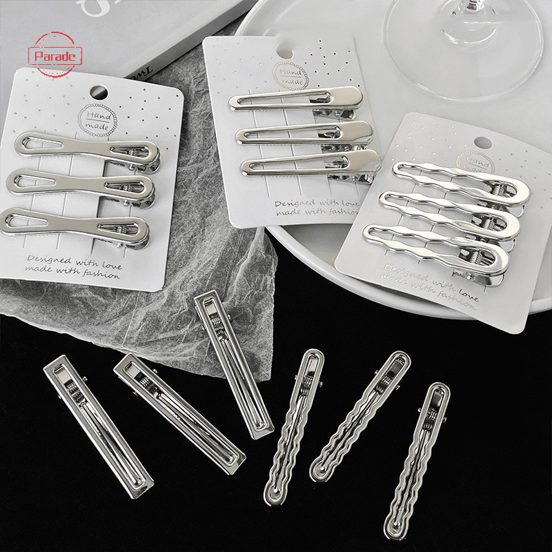 Diễu Hành 3 Chiếc Phong Cách Hàn Quốc Đơn Giản Thời Trang Kẹp Tóc Kim Loại Mỏ Vịt Kẹp Barrettes Kẹp Bên Nổ Kẹp Dành Cho Nữ Hợp Thời Trang Phụ Kiện Tóc VN