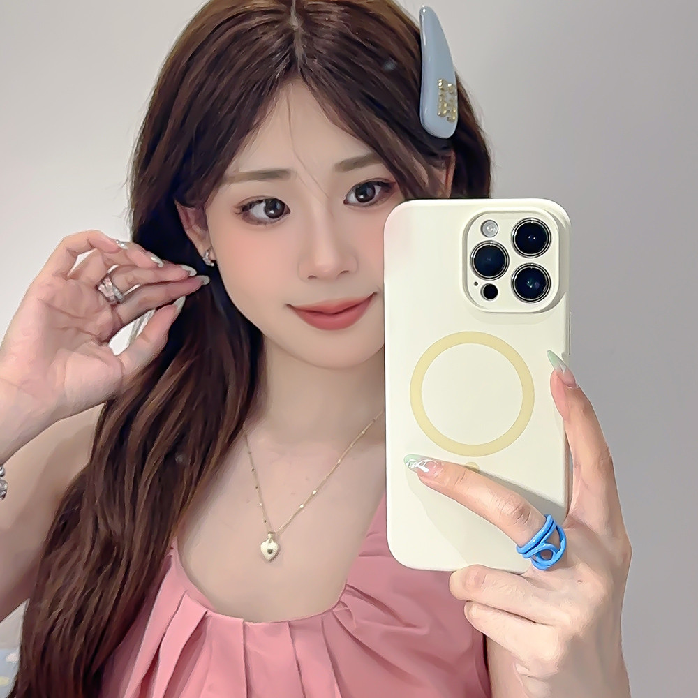 Ốp Điện Thoại Silicon Lỏng Từ Tính Cho iPhone 15ProMax 15Pro 15Plus 14 13 12ProMax Bảo Vệ Toàn Diện Chống Sốc Bảo Vệ Bìa Mềm