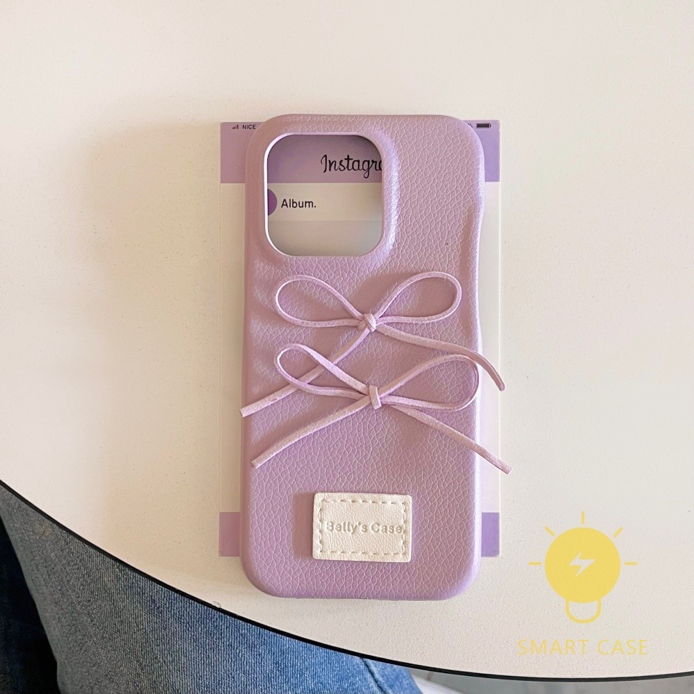 Case For iPhone 14 Pro Max [Leather Texture Bowknot Letters] Phone Case ...