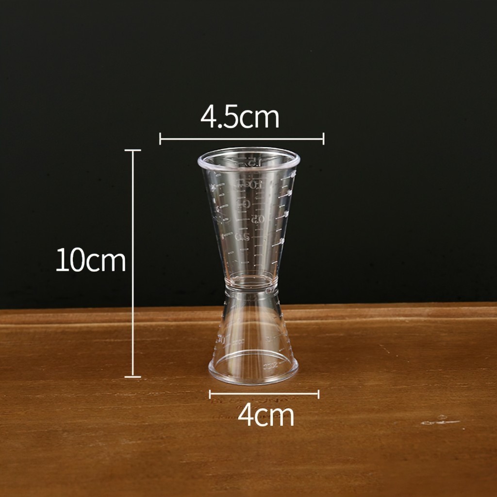 Ly đong định lượng jigger nhựa 2 đầu có chia vạch loại 10/20ml và 20/40ml FE123