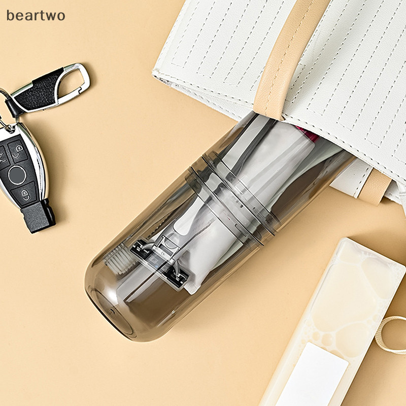 < Beartwo > Hộp đựng bàn chải đánh răng trong suốt Hộp đựng bàn chải đánh răng du lịch Hộp đựng cốc rửa di động Hộp đựng bàn chải nhựa Nước súc miệng đẹp