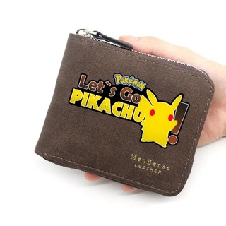 Ví Pokémon Ví PU Matte Dây kéo Ví lưu trữ đa chức năng dung lượng lớn