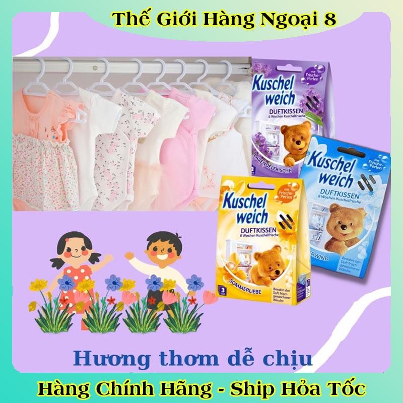 [auth] Túi thơm tủ quần áo cho bé Kuschel weich hình gấu trẻ em an toàn - Nội địa Đức đủ Bill [Hot]