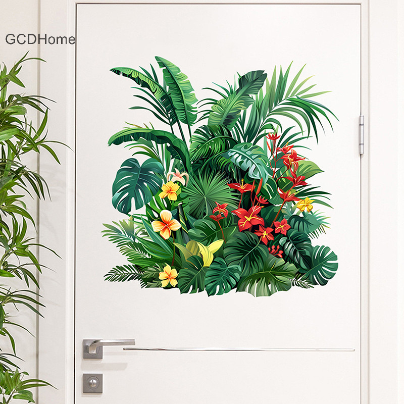 Gcdhome Cây Xanh Lá Vệ Sinh Miếng Dán WC Tự Dính Bức Tranh Tường Dán Phòng Tắm Dán Tường Trang Trí Nhà Đề Can HOT