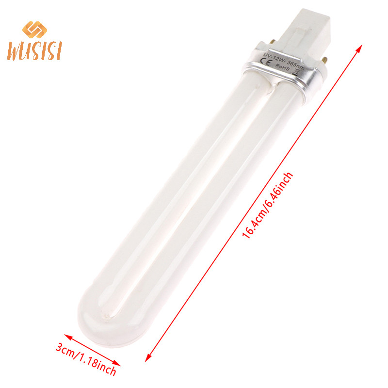 [Wusisi] Ống bóng đèn UV hình chữ U 9W / 12W cho máy Gel LED Máy sấy đèn bảo dưỡng nghệ thuật móng tay MỚI