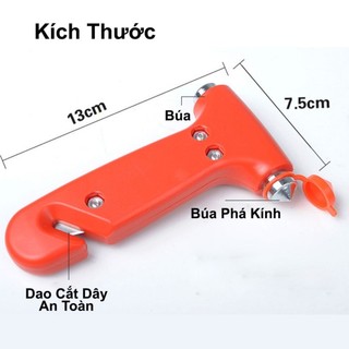 Búa Thoát Hiểm Phá Kính Nguy Cấp Ô Tô Có Dao Cắt Dây An Toàn Xe Hơi SUNND