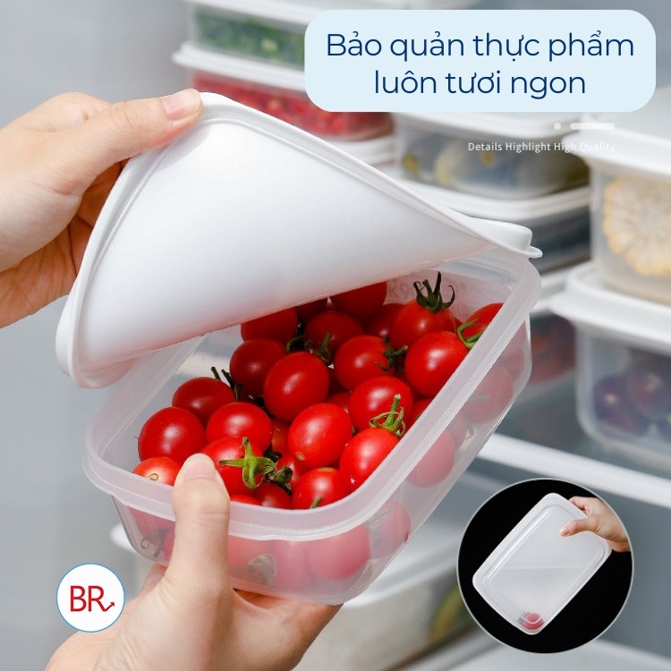 Combo 9 bộ hộp thực phẩm chữ nhật Hokori (MS:6533) Việt Nhật, Hộp bảo quản thức ăn, đồ đông lạnh an toàn tiện lợi 02074