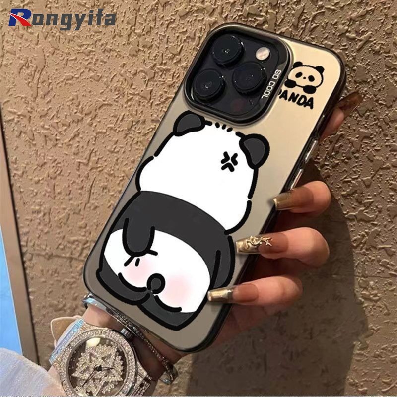 Ốp điện thoại họa tiết hoạt hình gấu trúc giận dữ cho Vivo Y03 Y200 Y200i Y38 T3X 5G V30 V29 Lite IQOO Z9 Turbo Z9X Z8 X100 Vỏ điện thoại dễ thương Cặp đôi vui nhộn Bảo vệ ống kính chống sốc Vỏ mềm