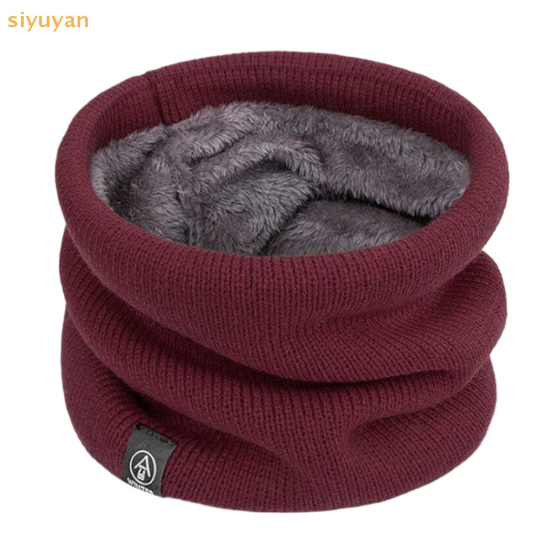Siyuyan Khăn Dệt Kim Mùa Đông Ấm Áp Ngáy Khăn Chắc Chắn Làm Dày Lông Len Cổ Ấm Unisex Nam Cổ Khăn Vòng Nữ Chui Đầu Khăn VN