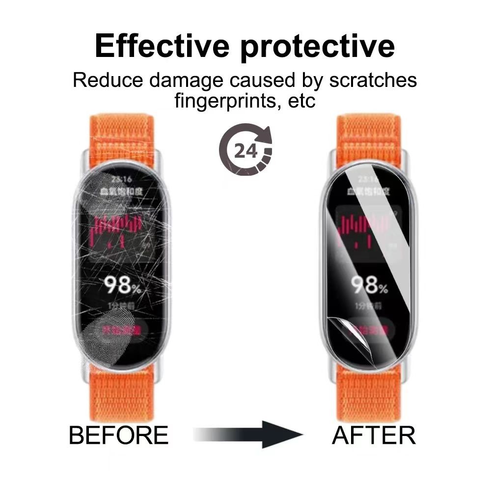 1 Miếng Dán Bảo Vệ Màn Hình Đồng Hồ TPU Linh Hoạt Cho Xiaomi Mi Band 10 9 8 Phim Hydrogel Chống Trầy Xước Mềm Cho Xiaomi Band Miband 7 6 5 4 3