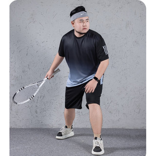 [Plus Size] 2 Bộ Thể Thao Nam Tennis Ice Silk Thoáng Khí Oversize Chạy Bộ Quần Short Tay Ngắn Top