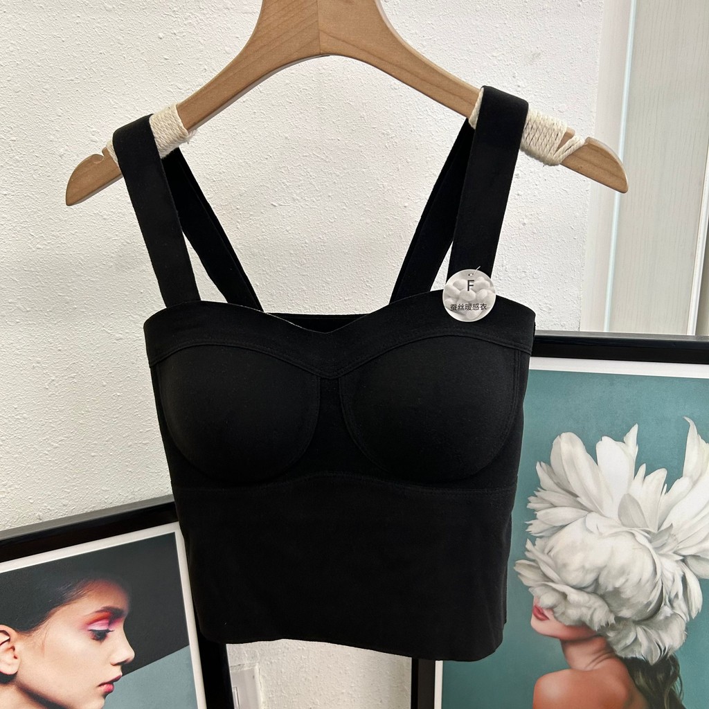 Fengzhixin 2201 Thu Đông Cashmere Lụa Cố Định Một Mảnh Cốc Sling Lưng Đẹp Nữ Thu Đông Slim-