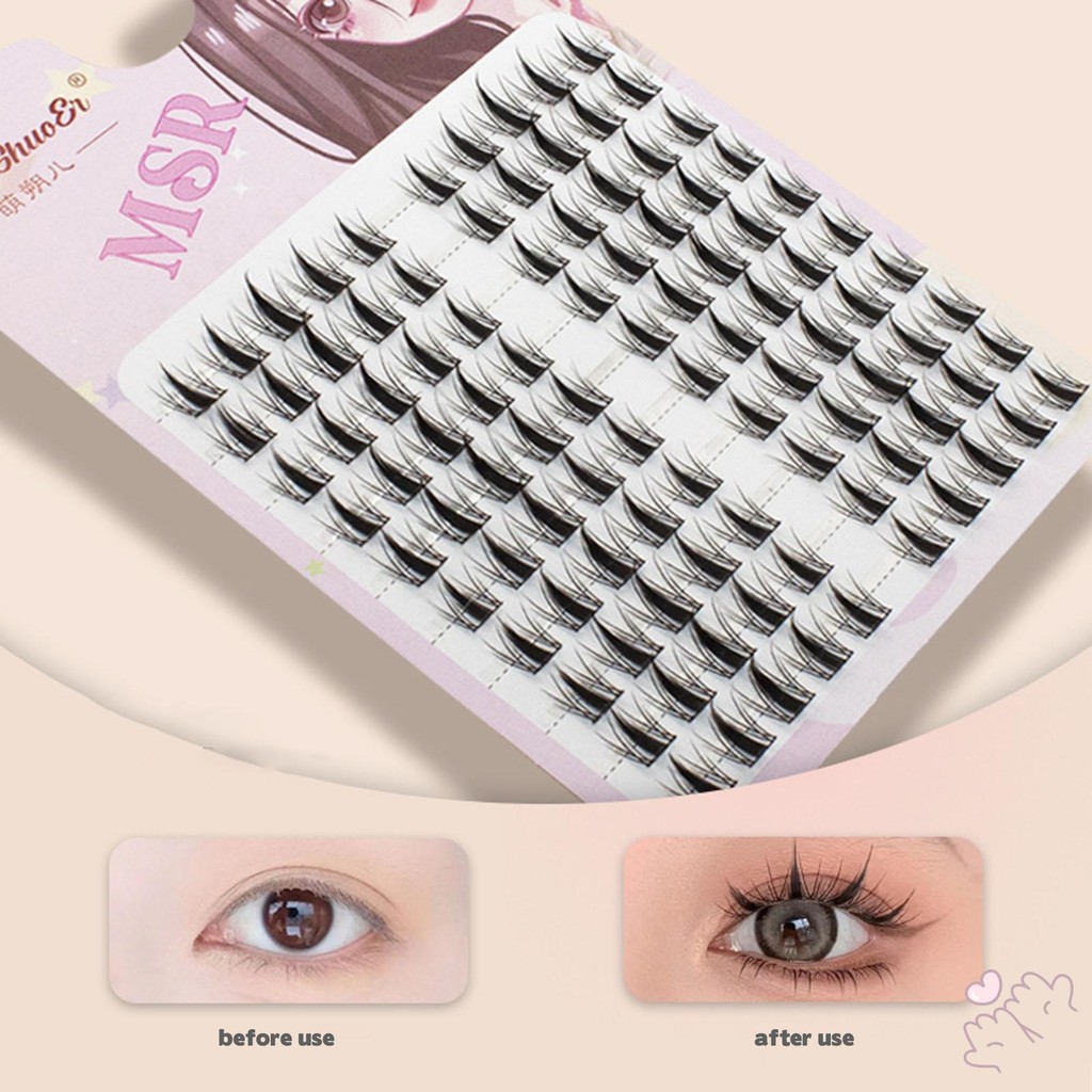 IOIIK 3/510 Row--Cụm mi DIY Cụm nối mi Cụm lông mi Lông mi uốn cong phân đoạn Wispy Cụm lông mi giả