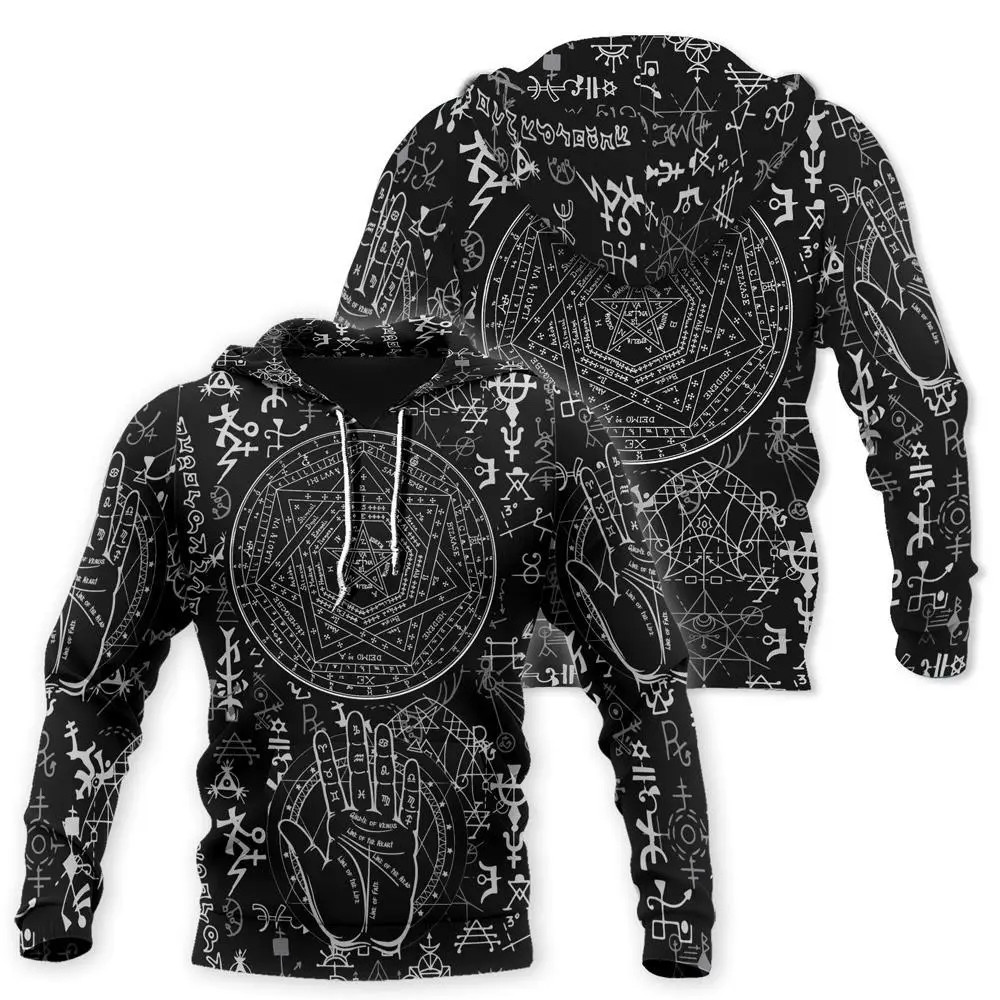Pentagram 3d In Áo Khoác Gothic Satan Áo Nỉ Nam Mới Thu Xuân Thương Hiệu Có Mũ Trùm Đầu Hip Hop Nam Áo Hoody T99