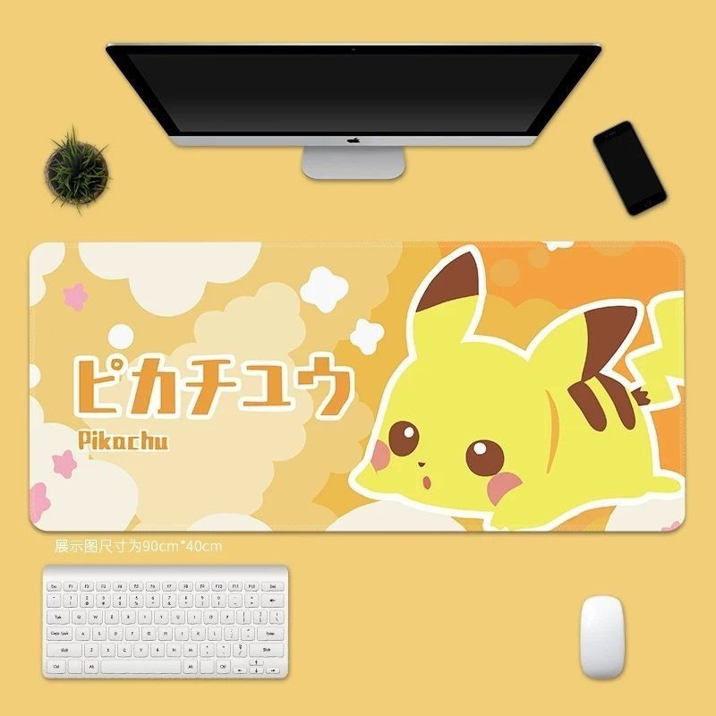 Miếng Lót Chuột Dễ Thương Pokemon Go Pikachu Psyduck Squirtle Gengar Hoạt Hình Bàn Phím Máy Tính Lớn Để Bàn Thảm Cho Người Lớn Trẻ Em Học Sinh Viết Bàn Thảm Cao Su Độ Dày 3 Mm