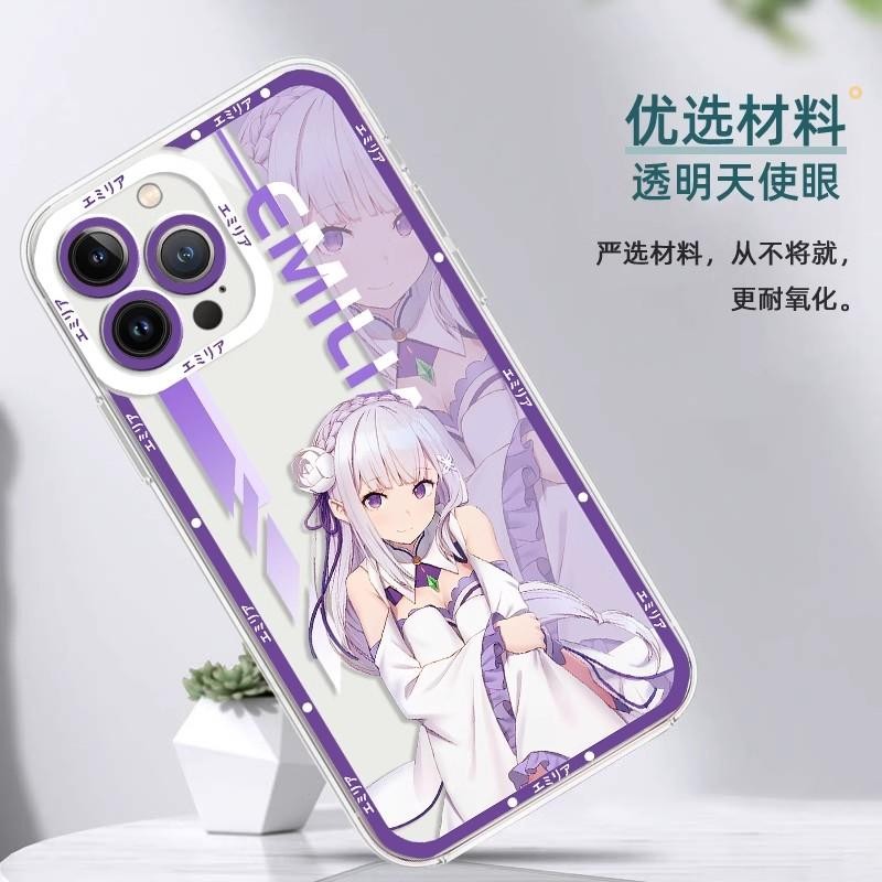 Anime RE Zero Dễ Thương Rem Ram Emilia Ốp Lưng Điện Thoại Di Động Cho Xiaomi Redmi Note 13 Pro 12 11 10 Plus 13C 12C 9C 9A A3 Vỏ Điện Thoại Mềm Dễ Thương Silicon Trong Suốt