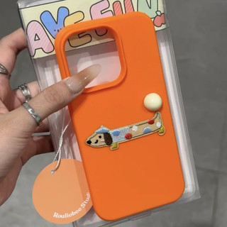 Ốp điện thoại da thêu sang trọng Dachshund cho iPhone16Pro MAX 15 14 13 12 11 Pro MAX IXS MAX XR XS Bảo vệ camera chống sốc Ốp lưng mềm