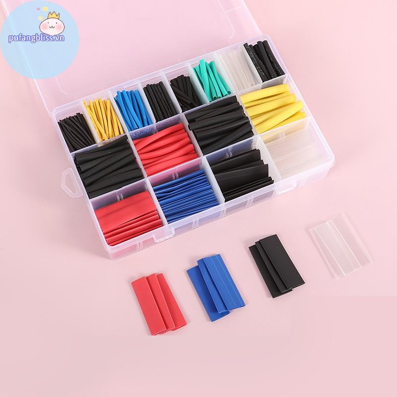 Pufangbliss 328 Chiếc Polyolefin Cách Nhiệt Ống Co Nhiệt Ống Tay Bọc Dây Phân Loại Ống Co Bọc Dây Cáp Bộ Nóng VN