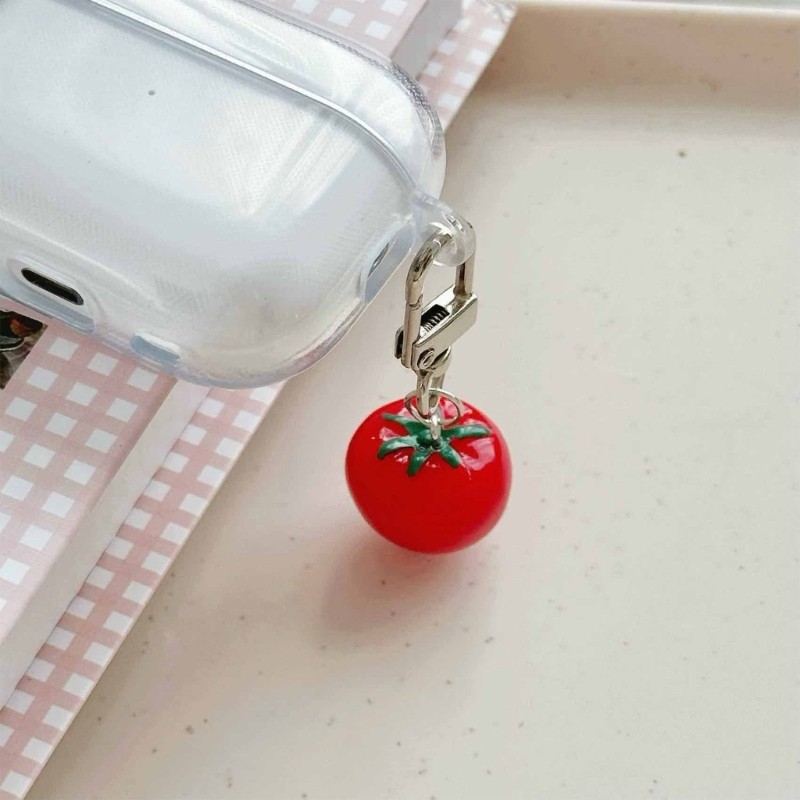 PPY Móc Khóa Charm Cà Chua có lá xanh và nhân vật cô gái, phụ kiện thời trang dành cho nữ