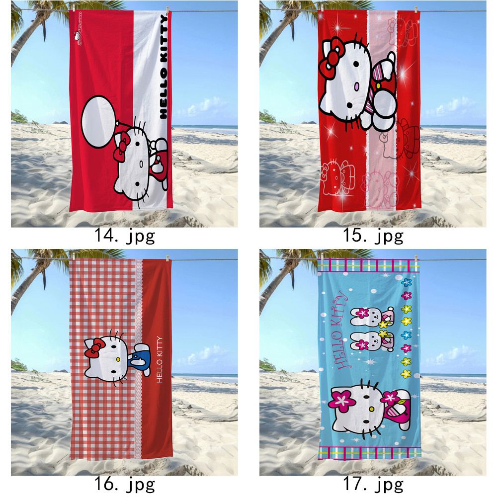 Phim hoạt hình dễ thương Sanrio Hello Kitty Khăn tắm thấm nước in một mặt