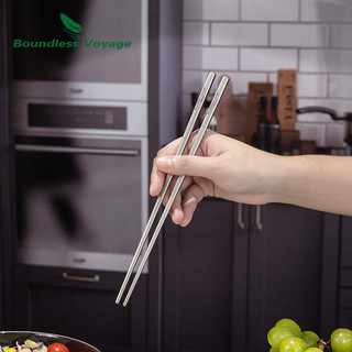 Chuyến đi không giới hạn Đũa titan Kim loại Đũa vuông Dụng cụ bền bỉ để cắm trại ngoài trời Du lịch tại nhà đã qua sử dụng