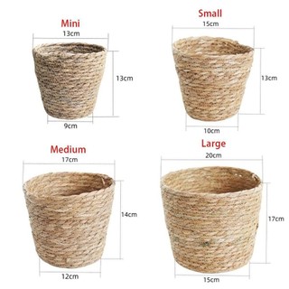 1 Cái Giỏ Chậu Hoa, Cho Sân Vườn Sân Vườn Giỏ Trồng Cỏ Dệt Hoa, Rơm Mây Trang Trí Nội Thất Mini / S / M / L Giỏ Hoa Dệt