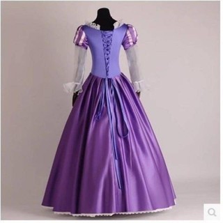 Váy biểu diễn Disney Rapunzel hoạt hình cho nữ, trang phục công chúa