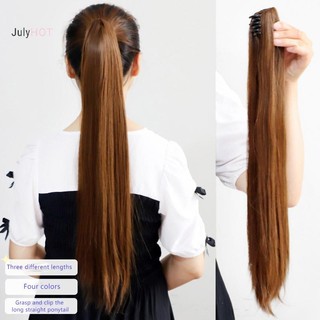 Julyhot 45 / 55 / 65 / cm Tổng Hợp Dài Tóc Giả Thẳng Vuốt Kẹp Sống Động Như Thật Đuôi Ngựa Cao Nối Tóc Chịu Nhiệt Đuôi Ngựa Tóc Mảnh Massivedeals