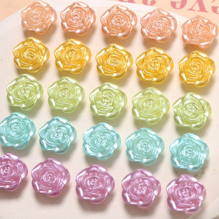 Highlight Pearlescent Nhiều Màu Sắc Đục Lỗ Hoa Hồng Tự Làm Giả Ngọc Trai Phụ Kiện Bông Tai Kẹp Tóc Vỏ Điện Thoại Chất Liệu Bán Buôn