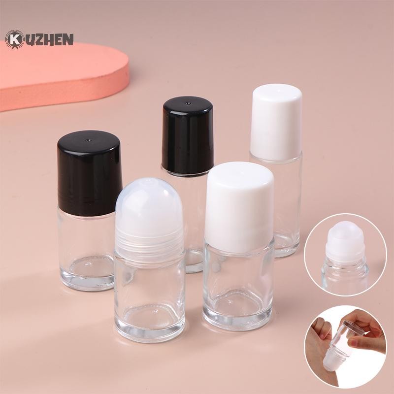 Kuzhen 30 / 50ml Thủy Tinh Rỗng Có Thể Đổ Lại Cuộn Trên Chai Con Lăn Nhựa Chai Chống Rò Rỉ Cosmeitic Hộp Đựng Cho s HOT