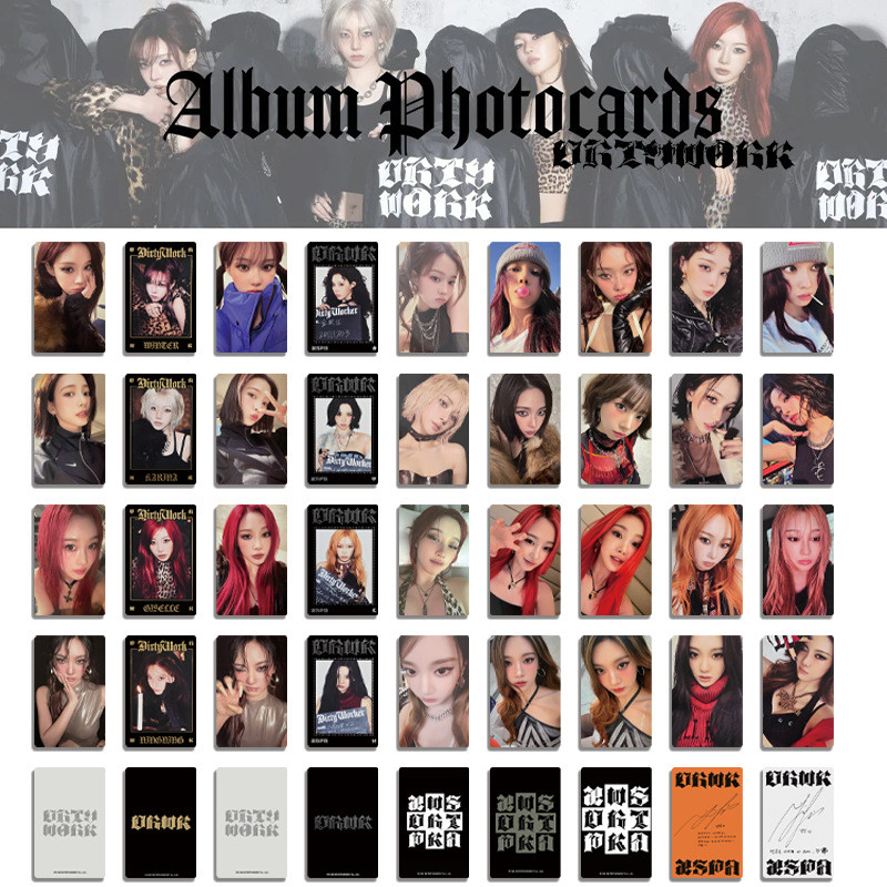 HK1 4 Cái / bộ Thẻ AESPA KARINA LOMO Album Đơn Dirty Work Bưu Thiếp Bộ Sưu Tập Ngôi Sao Ngoại Vi KH1