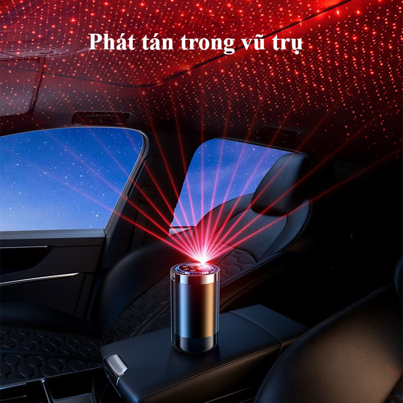 Máy Xông Tinh Dầu Ô Tô, đèn nháy theo nhạc 2 chế độ phun sương khử mùi ô tô