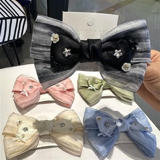 Thanh Lịch Tulle Tóc Nơ Kẹp Nhiều Lớp Nơ Barrettes Mùa Xuân Kẹp Dự Tiệc Phụ Kiện Tóc Cho Nữ