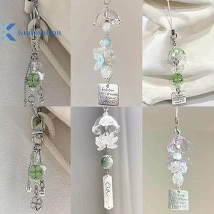 Kudosation Trong Suốt Móc Khóa Chuông Gió Dễ Thương Mặt Dây Chuyền Móc Khóa Điện Thoại Di Động Dây Túi Phụ Kiện Trang Trí Trang Trí Nhà Cửa